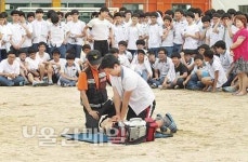 제일중 학생·교사 소방훈련