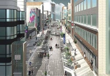 삼산디자인거리 2층에 공중보행로 설치 상가 연결