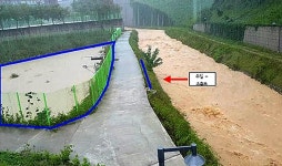 태풍 차바 당시 울산 유곡천과 저류지