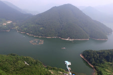 별 모양 충주호 인공수초섬