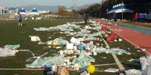 쓰레기장으로 변한 십리대밭축구장