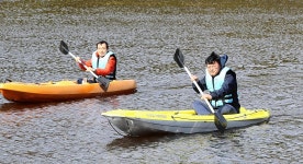 울산 남구청장 태화강 나룻배 운항 점검 및 카약 체험