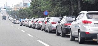 온산읍 공단로 불법주차 차량들로 몸살