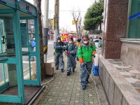 북구 송정동 주민자율방역단, 코로나19 확산 방지 방역활동