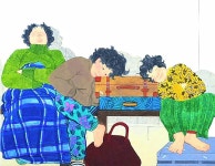 평범한 일상 속 행복한 아줌마 모습