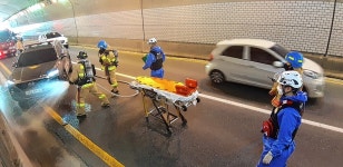 태화119안전센터 터널사고 대비 소방훈련