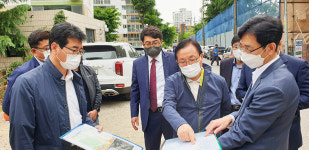 이채익 의원, 울산 남구 무거삼호지구 도로공사 현장 점검