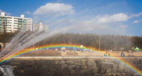 태화강 국가정원 오산못 분수대에 뜬 무지개