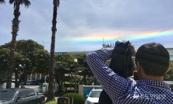 맑은 날, 제주 하늘에 뜬 행복 무지개