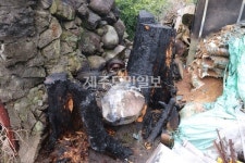 제주 남원읍 과수원 창고 앞 LPG 가스통 화재