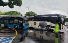 제주 연동서 시내버스-관광버스 쾅…3명 경상