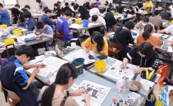 인덕대 수시 웹툰 실기 치르는 수험생들