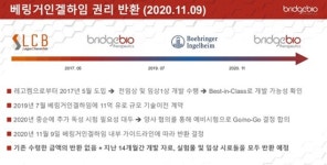 브릿지바이오 베링거 반환 신약, 내년 중 후속개발 확립