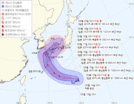 [서울-경기-인천 오늘의 날씨]당분간 서해상 강풍.풍랑 유의, 2022년 14호 태풍 난마돌 한반도 직접영향 피할듯!