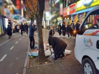 부천시, 현대백화점 주변 불법유동광고물 정비