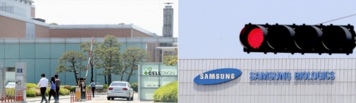 바이오산업 두 대표주자 뛰고 서고