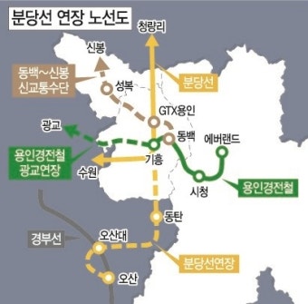 용인 서부 - 화성 - 오산  '분당선 연장선' 청신호