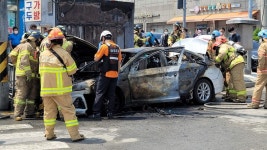 안양종합운동장 인근서 택시 화재…다행히 인명피해 없어