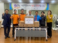 부천소방서, 역곡상상시장 방문 간담회·소화기 전달