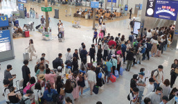 인천공항 1터미널 출국장 대기행렬