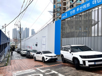 송림 재개발 현장 이면도로 주차 골머리