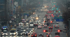 [포토] 겨울비에 숨어버린 햇빛