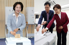 [포토] 사전투표하는 양당 경기도지사 후보