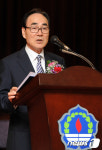 취임사하는 김덕남 상이군경회 신임 회장