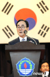 취임사하는 김덕남 상이군경회 신임 회장