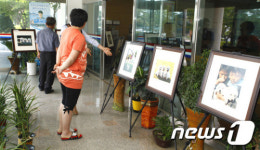 [사진] '갤러리'로 변한 민원실…즐거운 진도 군민