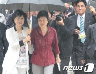 [사진]빗속 대구 찾은 박근혜 대선 후보