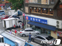 약국으로 돌진한 승용차