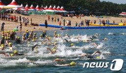전북 부안 격포에서 열린 전국해양스포츠제전 막바지 스퍼트