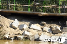[사진]붕괴된 낙동강상류 자전거도로