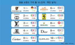 명품 브랜드 가치 1년 사이 76억 달러 증발