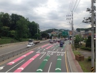 화성, 주요 물류도로 컬러 갈매기 노면표시