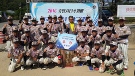 용인 송전중, 중등부 부상투혼 우승 홈인