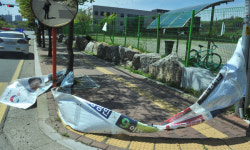 길거리에 나뒹구는 선거 벽보… 시민의식 어디로