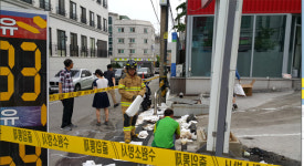 수원 주유소 기름 유출 사고 발생, 당국 정화작업 나서