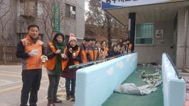 광주 자원봉사단,  오포 노인복지회관에 벽화 봉사