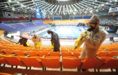 수원실내체육관 구석구석 방역