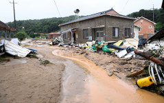 토사 덮인 이천 산양저수지 부근 마을
