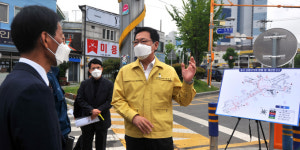 신광초등학교앞 사거리 현장점검 나선 박남춘 인천시장