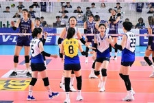 프로배구 여자부 수원 현대건설, 한국도로공사 셧아웃 제압…승점 50점
