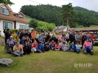 원주 황둔․송계자율방범대, 갈거리사랑촌 봉사