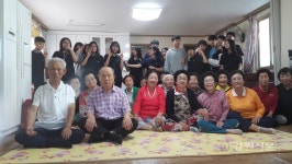 강릉 율곡중 봉사동아리, 경로당 봉사