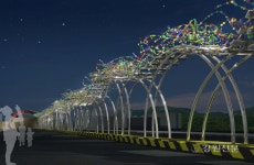 삼척시, 도계역광장 유리조형물 야간경관 점등식