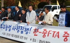 “한·중 FTA 중단하라”