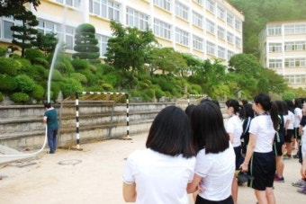 마산무학여중·고, 화재 대피훈련