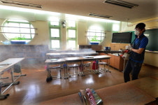 메르스 방지 학교 소독작업